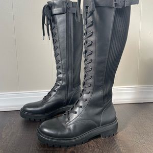 Antonio Melani Size 8 Lug Sole Tall Combat Boots